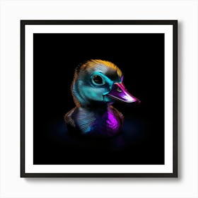 Neon Duck 1 Art Print