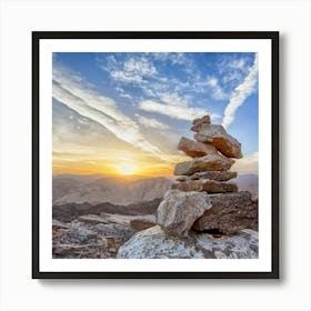 Sunrise In The Desert Art Print