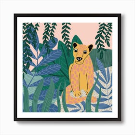 Jungle Jaguar Square Art Print