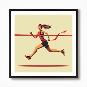 Runner Crossing The Finish Line Art Print