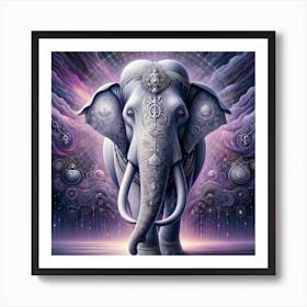 Elephant In Space Art Print