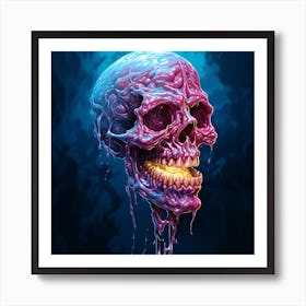 Skull With Blood Affiche