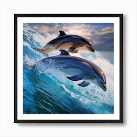 Dolphins In The Ocean Art Print