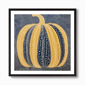 Yayoi Kusama Inspired Pumpkin Blue 2 Art Print