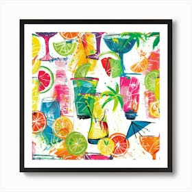 Tropical Drink Pattern Art Print