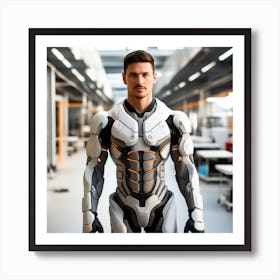 Futuristic Man In Futuristic Suit 26 Art Print