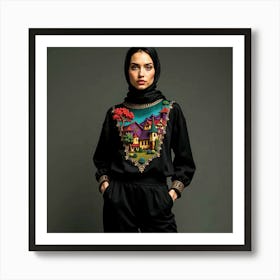 Muslim Woman In Hijab Art Print