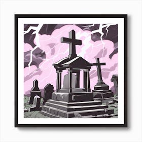 Graveyard Of The Dead 1 Art Print