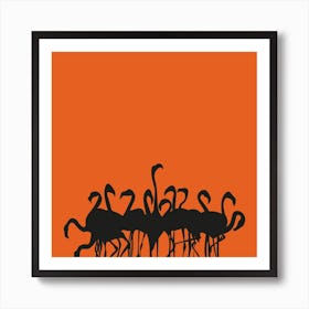 Flamboyance Orange Square Art Print