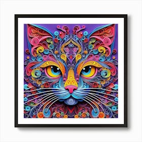 Quilling Cat Art Print