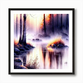 Forest At Sunrise Art Print