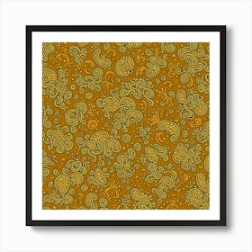 A Pattern Featuring Amoeba Like Blobs Shapes With Edges, Flat Art, 130 Art Print