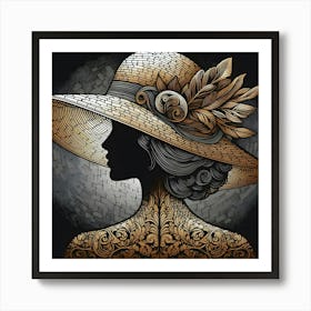 Woman In A Hat 5 Art Print