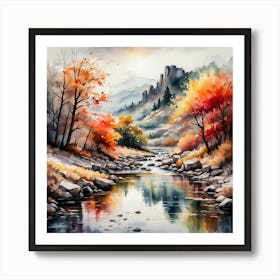 Autumn River 1 Art Print