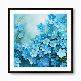 Blue Flowers 14 Art Print