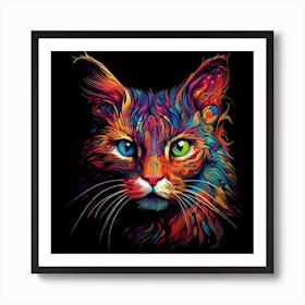 Colorful Cat 1 Art Print