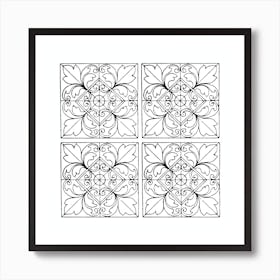 Boho Tile Sketch Art Print