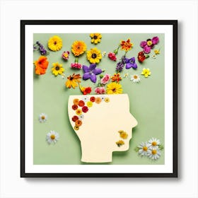 Flowers In The Head Art Print