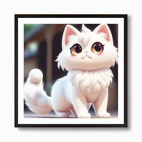 White Cat Art Print