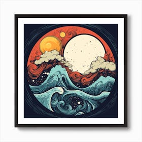 Waves In The Sky Art Print