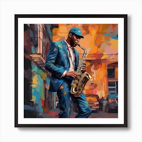 Saxophone Player 21 Art Print