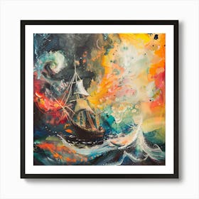 Sailing Ship In The Ocean Art Print