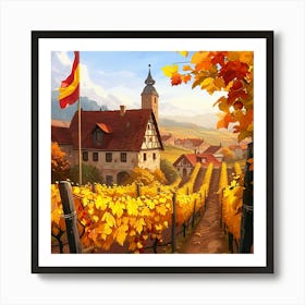 Autumn Village Art Print