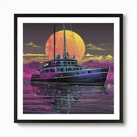 Sunset Sailboat 17 Art Print