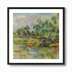 Cézanne By The River.Printed wall painting, high-level art. Art Print