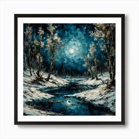 Moonlight In The Woods Art Print