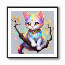 Rainbow Kitten 4 Art Print