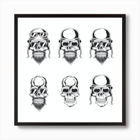 Skulls With Goggles Art Print