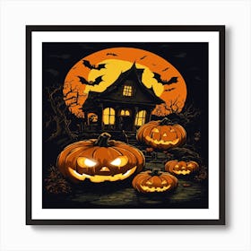 Halloween Pumpkins Art Print