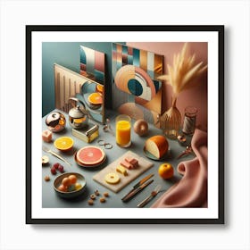 Oranges And Orange Juice Art Print