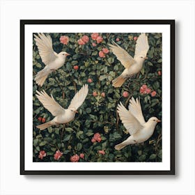 Doves In Flight Art Art Print