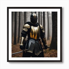 Knight In The Forest Art Print