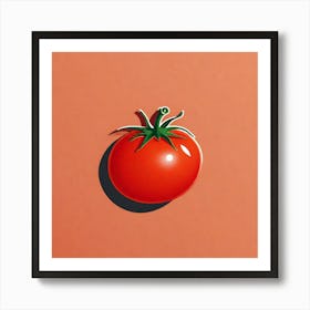 Tomato On A Peach Background Art Print