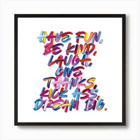 Colourful Graffiti Type Dream Big Poster In White Art Print