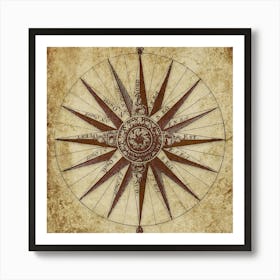 Compass Print Art Print