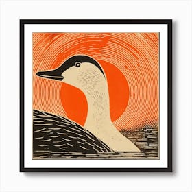 Retro Bird Lithograph Goose 3 Art Print