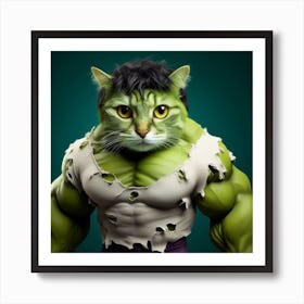 Hulk Cat Art Print
