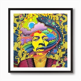 Psychedelic Rock Jimi Hendrix Art Print