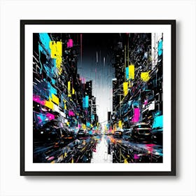 Abstract City Canvas Art Art Print