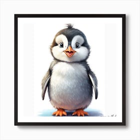 Penguin fluffy Art Print