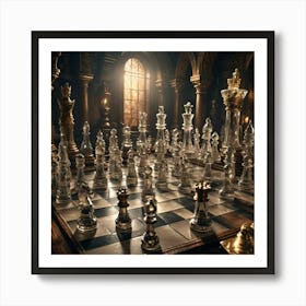 Chess Set In Crystal Art Print