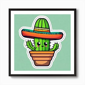 Cactus In Pot 1 Art Print