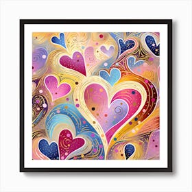 Heart Pattern 2 Art Print