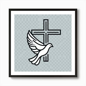 Cross And Dove Art Print