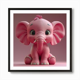 Pink Elephant Art Print