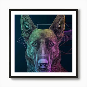 Polygonal German Shepherd Poster